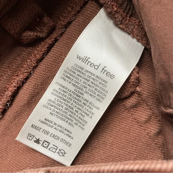 Aritzia Wilfred Free Melina Cognac Cotton Pants size 4 - Picture 6 of 7